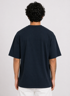 Peace Out Astronaut Oversized T-Shirt for Men | Navy Blue Graphic Streetwear Tee