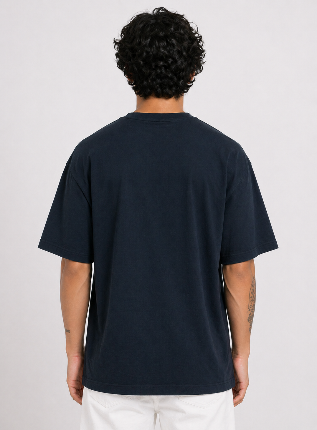 Peace Out Astronaut Oversized T-Shirt for Men | Navy Blue Graphic Streetwear Tee