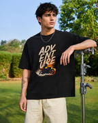 Adventure Bike Print Oversized Cotton Tee