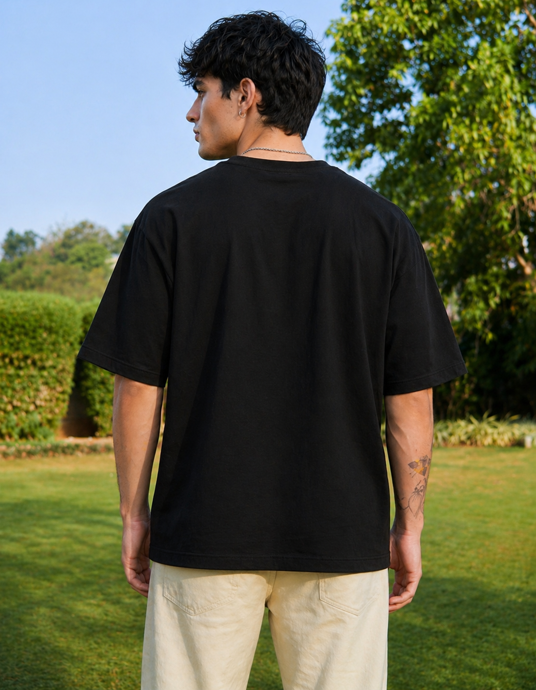 Adventure Bike Print Oversized Cotton Tee