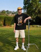 Adventure Bike Print Oversized Cotton Tee