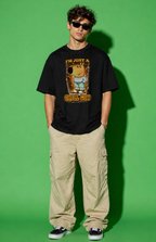 I'm Just A Chill Guy Oversized Graphic T-Shirt for Men | Black Relaxed Streetwear Tee