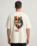 Wild Young & Free Oversized Off-White Back Print T-Shirt | Premium 240 GSM Cotton