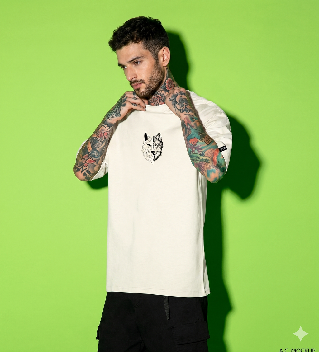 Wild Young & Free Oversized Off-White Back Print T-Shirt | Premium 240 GSM Cotton